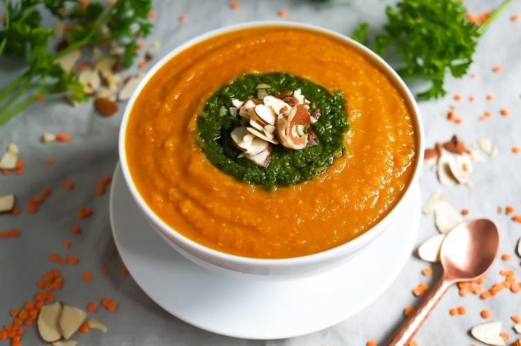 Moroccan Lentil and Sweet Potato Soup